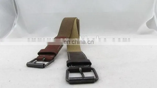 Fashion Canvas Belt With Leather For Men Seat Belt Buckle