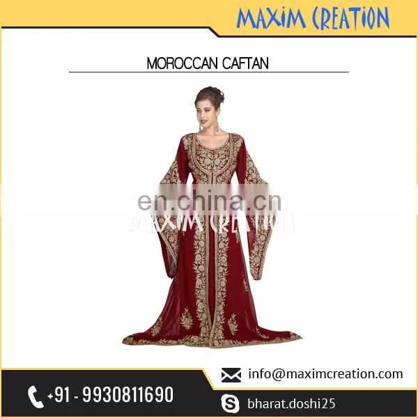 Elegant Moroccan Khaleeji Thobe Party Dress Caftan For Women