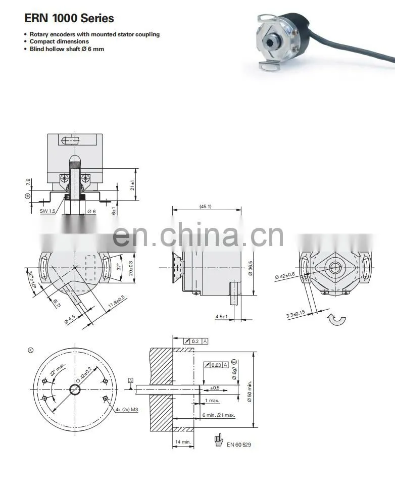 HEIDENHAIN ERN 1000 series rotary encoders for Siemens servo motors