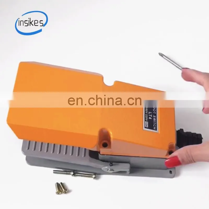 Thick aluminum shell machine pedal switch LT4 self-resetting pedal foot switch silver contact