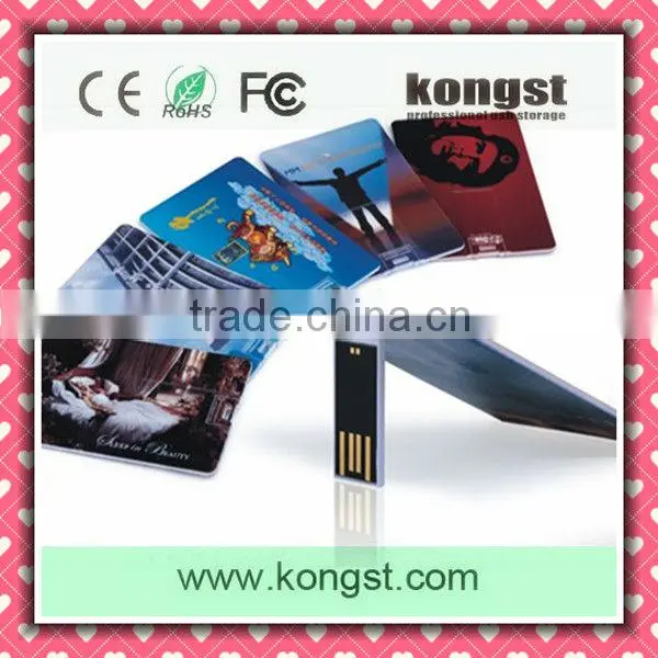 Oem customized free logo printing,high quality business card usb flash drive with high capacity transend 2.0