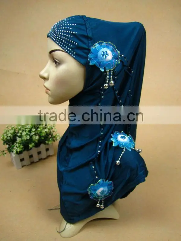 A527 newest design one piece muslim long HIJAB 4 flowers islamic hijab