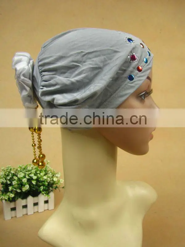 A522 fashion flower islamic hijab cap,muslim hejab hat