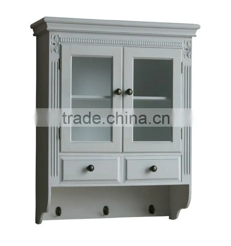 white color wooden wall cabinet/shelf / wooden living room furniture
