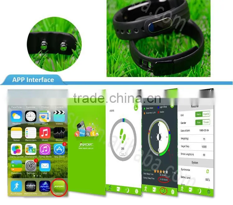 For Andriod and iOS Fitness Wristband Pedometer With Bluetooth