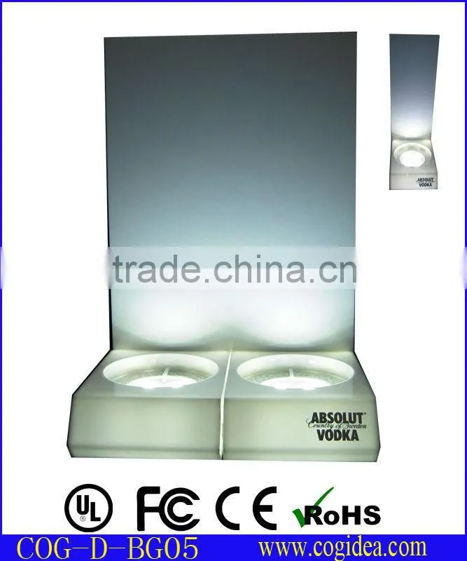bottle glorifier with led lights nice acrylic bottle display for promotion&advertising gift