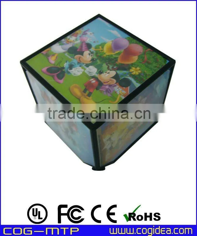 Magic Self-Turning Smart Plastic Cube Photo Frame
