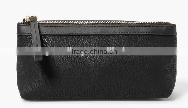 pebbled leather cosmetic bag with wristlet makeup case pouch multiple clutch purse for ladies
