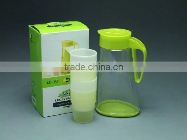 1.8L plastic cold water jug with cup set