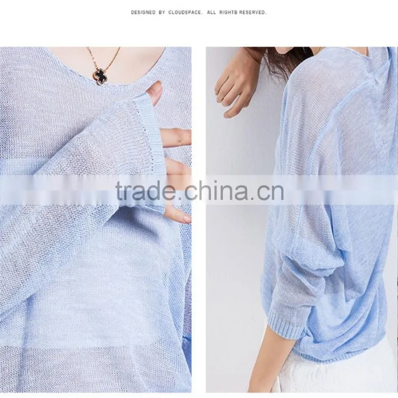 New fashion women summer pullover breathable sweater with best qualtiy