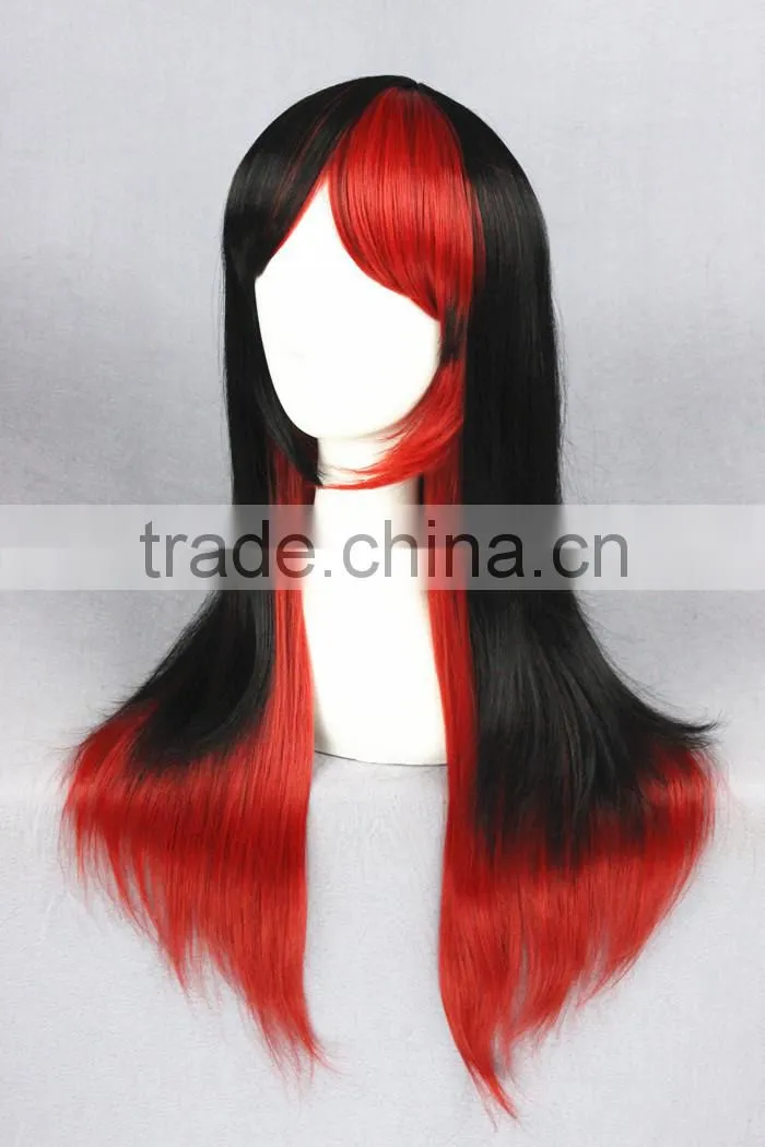 Cheap 60CM medium black red lolita fancy women synthetic hair cosplay wig