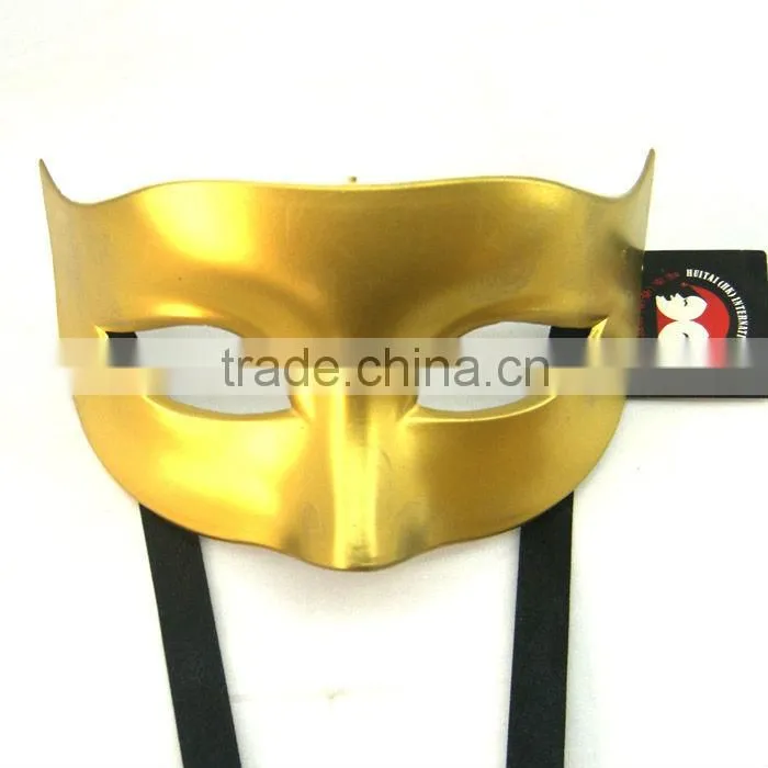 Plastic Pink Mask For Christmas With Black Feather