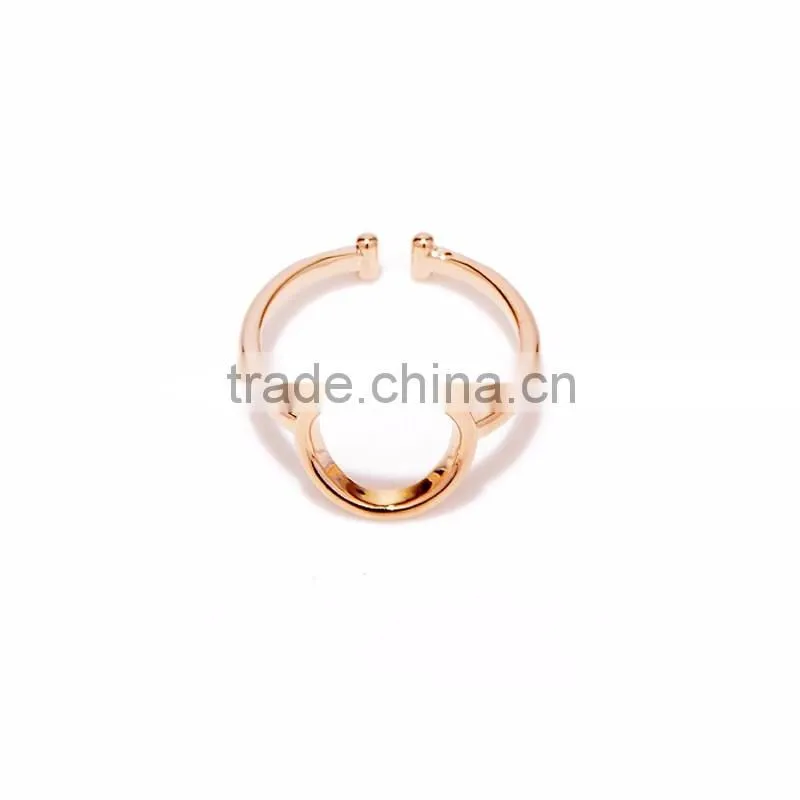 Fashion Minimal Geometric O Shape Gold Silver Finger Rings Without Stones