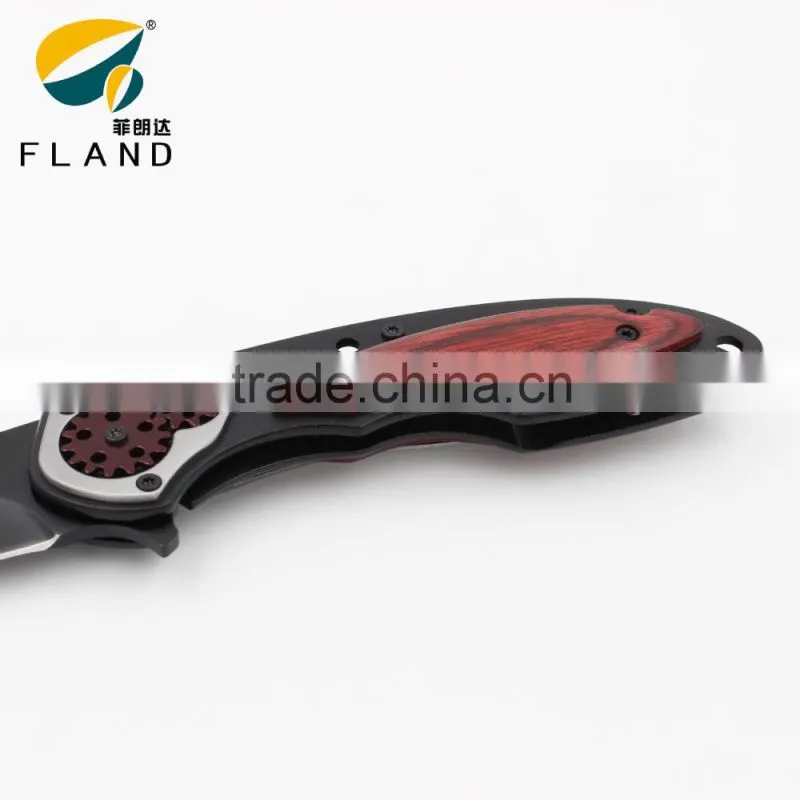 yangjiang factory supply Gear Desgin bearing knife pivot stainless steel titanium hunting knife
