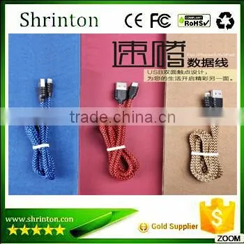 Factory directly offer nylon braided 1M usb data cable and charge for iphone5/6