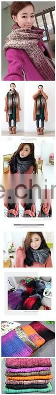 2014 Winter Latest Fashion Warm Unisex Man Women Fitted Space Dye Long Knit Scarf