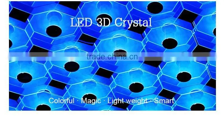 2016 new hexagon smd5050 light weight led 3d crystal light