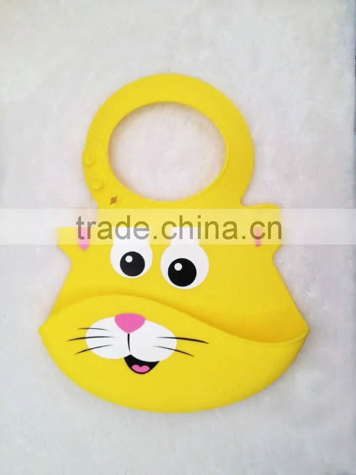 2016 new cute Animal Patterns Non-toxic soft silicone waterproof baby bibs
