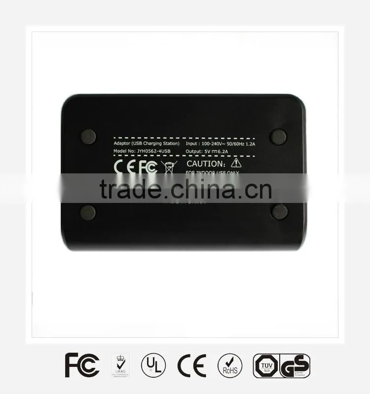 4 ports usb desktop travel charger approved by UL CE FCC certificates