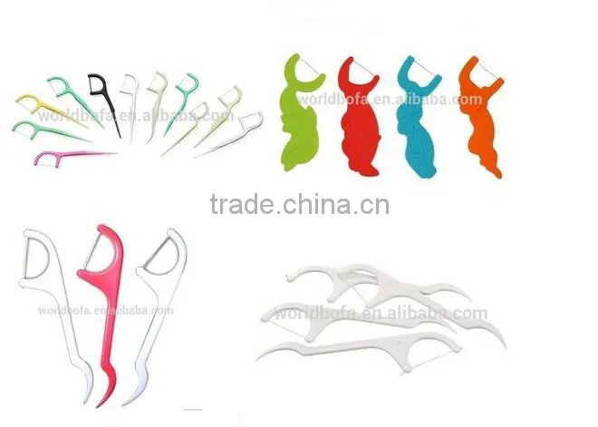 Plastic kid shape dental toothpicks floss for cleaning