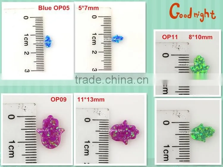 High Quality Synthetic OP40 Hamsa/Hand Shape Opal S925 Silver Chain Jewelry For Sale