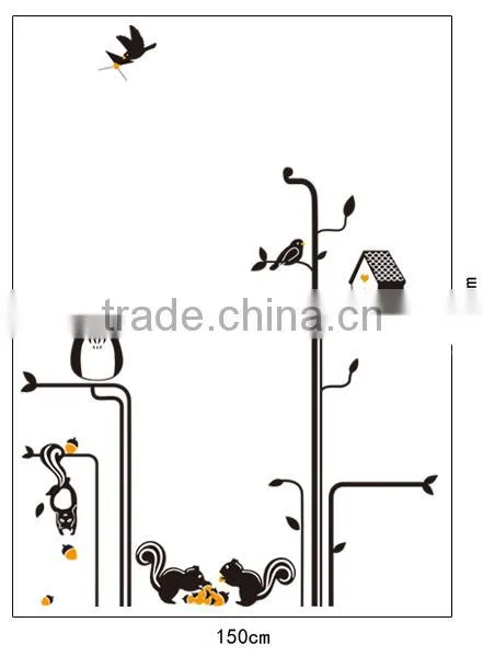 ALFOREVER AY9126 black owl tree sticker,owl decals for home decoration