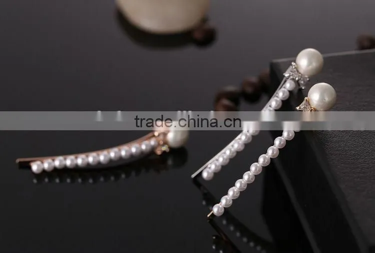 European and American High-end Boutique Fashion Zircon Elegant Pearl Hairpin Hair Accessories Hair Jewelry Party Decoration
