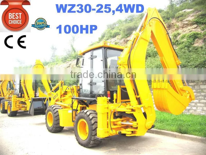 WZ30-25 Backhoe loader 7600KGS with cummins engine,4WD,CE paper