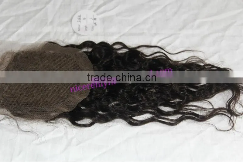 virgin indian hair weave top closure piece