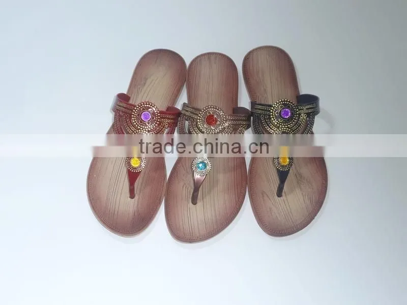 2015 PVC PCU Ladies Shoes Flipflops slippers