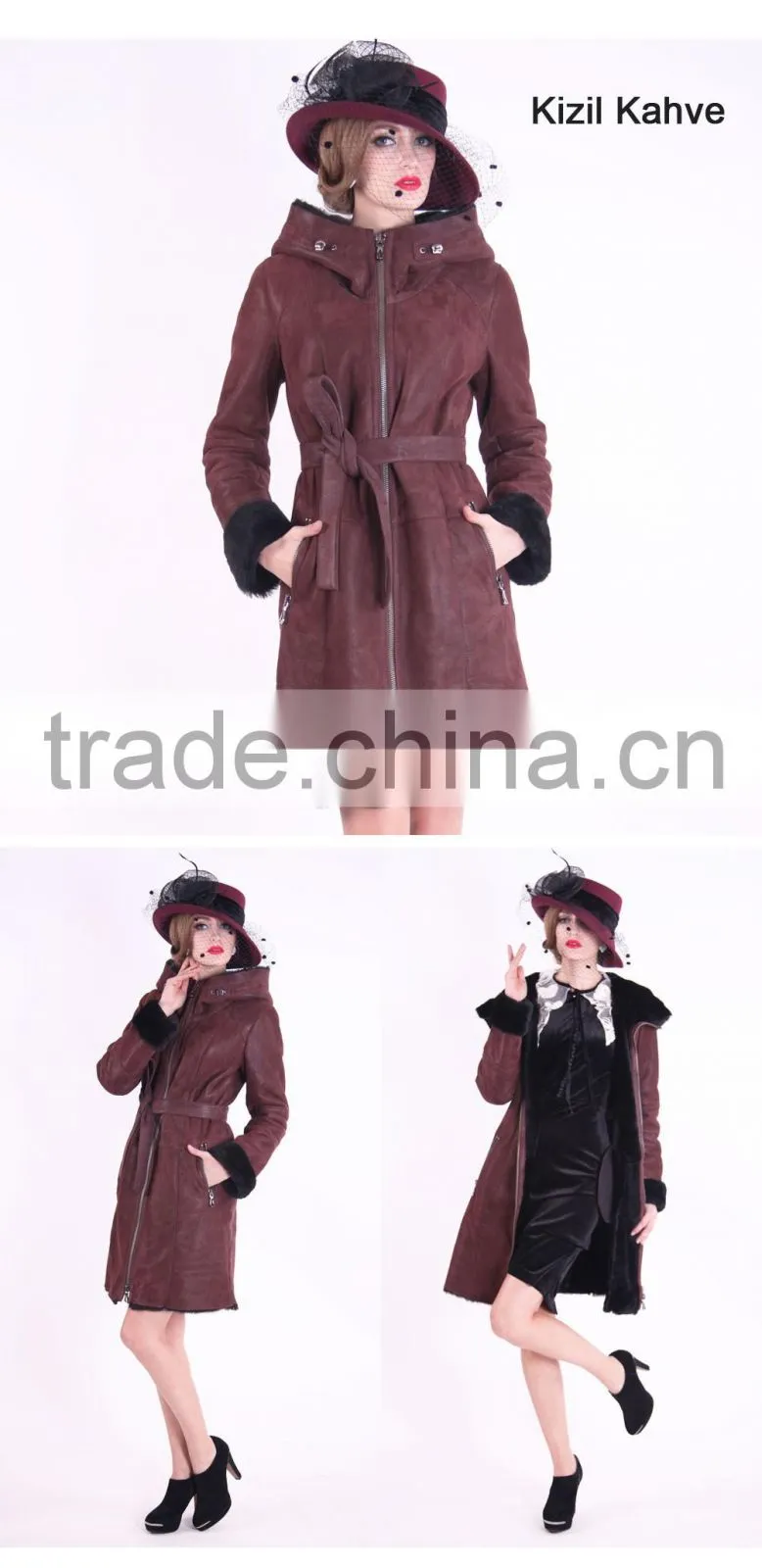 2016 New Design Winter Women Slim Fit Woolen fur Coat