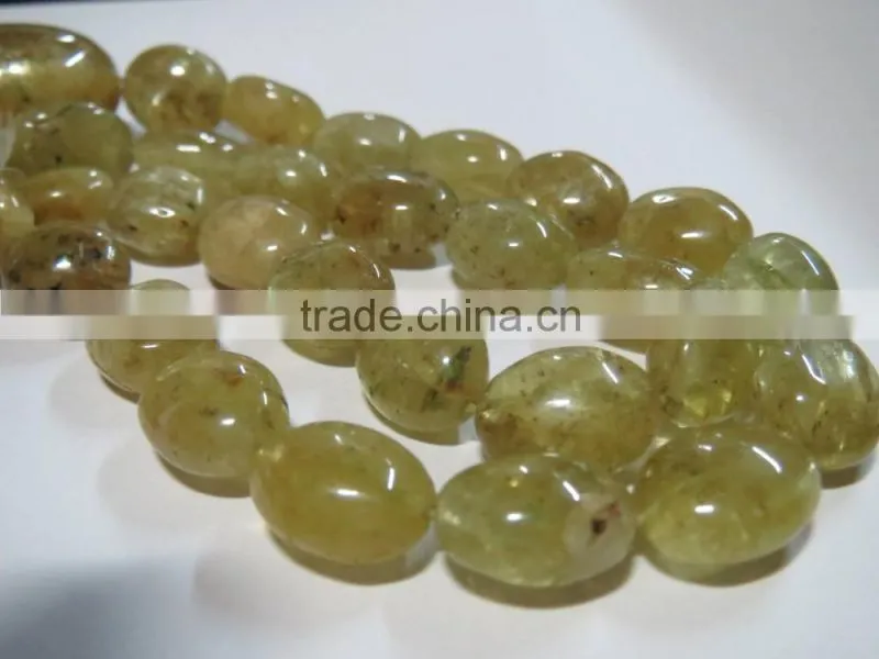 RARE Natural Chrysoberyl Cat's Eye oval stone bead necklace