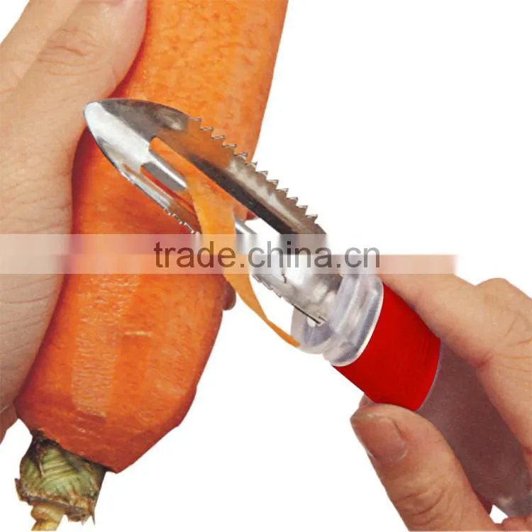ABS+S/S 19*3 Kitchen tools multifunctional fruit&vegetable peeler/stainless steel fish scale scraper