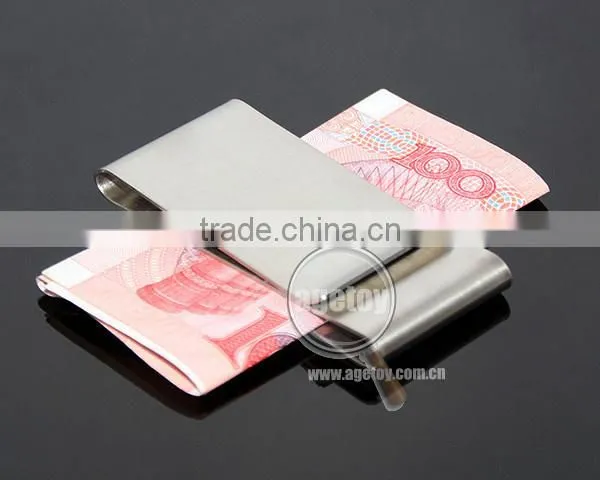 Double-deck Sliver Money Clip Slim Pocket Purse Cash Holder Card Organizer Stainless Steel Metal Money Clipper