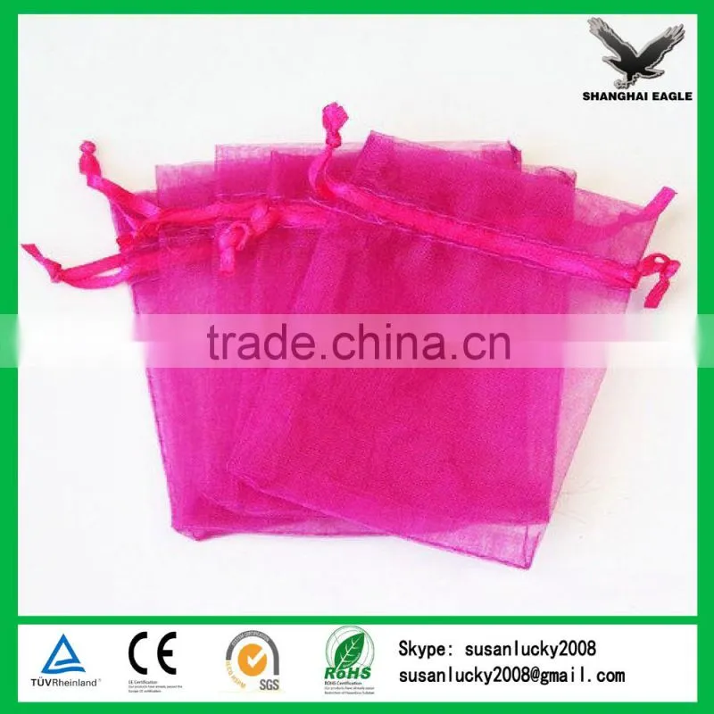 Organza gift bags hot pink
