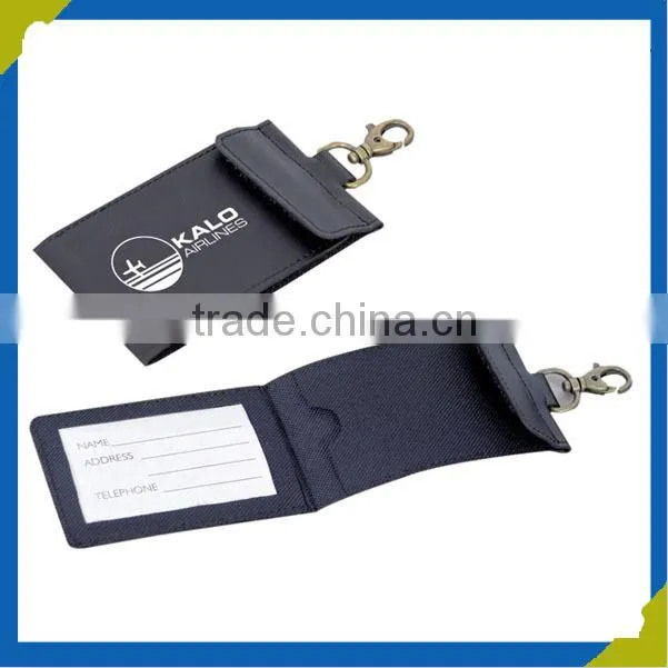 Custom logo luggage tag Metal buckle design tag Leather material luggage tag