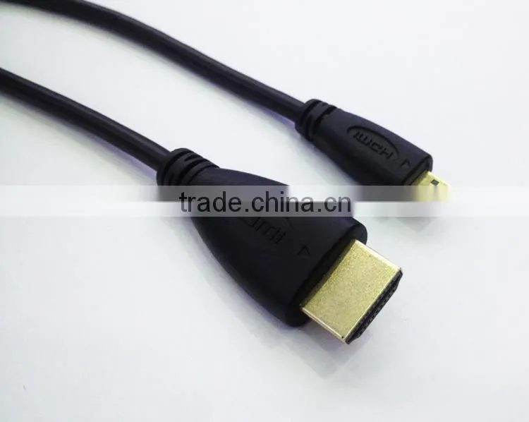 Factory price full HD 1080P 3D supported hdmi to micro hdmi line with gold-plated