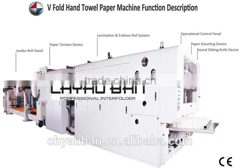 Gluing Laminate Branded Name V Folding Hand Paper Towel Machinery