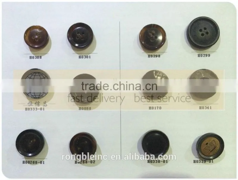 Real horn button for coat