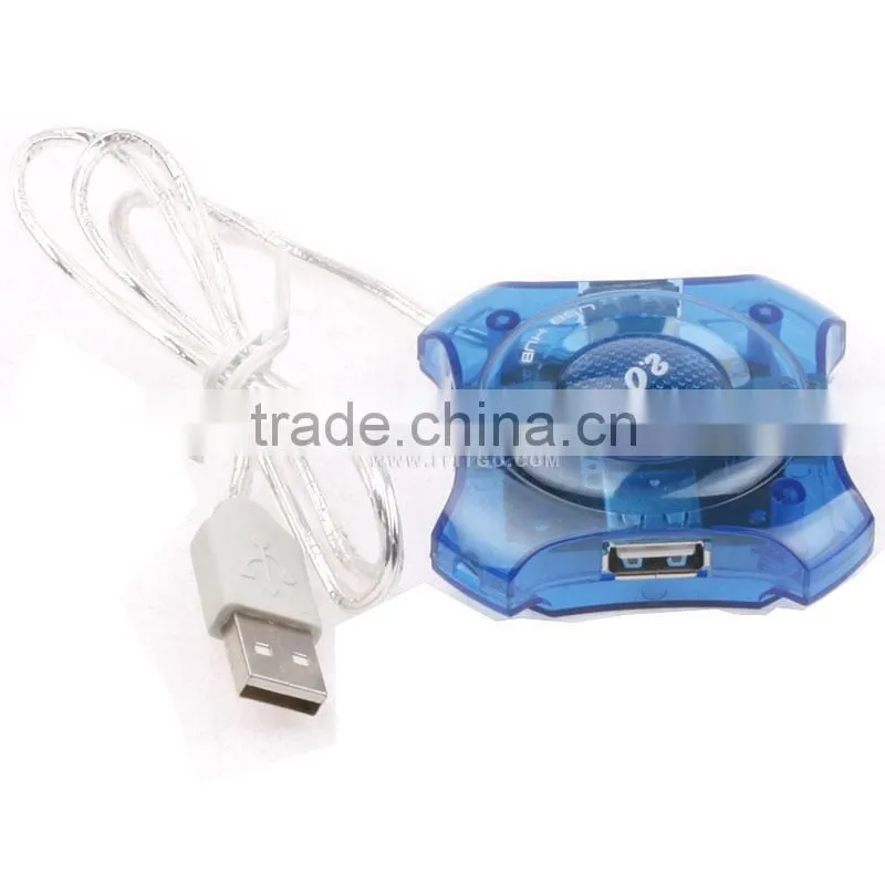 Transparent USB Light Up Smart Button USB HUB For PC