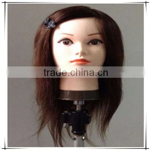 Cheap 100% natural human hair male mannequin head with hair, whole mannequin head with beard