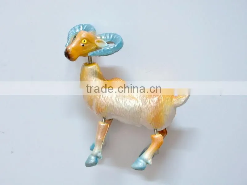 4 inch Pearl Powder Colorful Goat Plastic Fridge Magnets