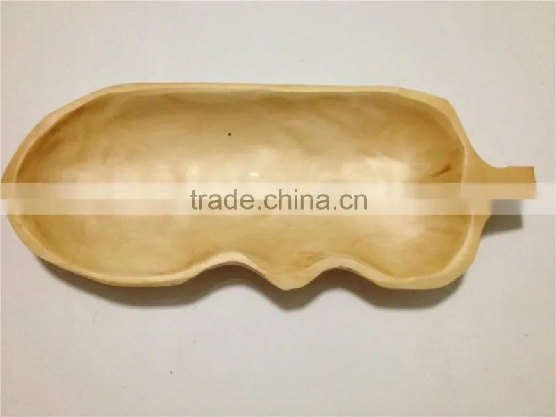 Nature nice leaf shaped wooden plate with compete price