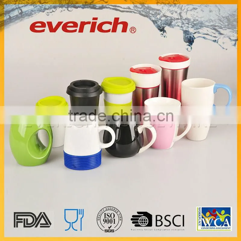 2016 Eco-friendly custom ceramic interior travel mug