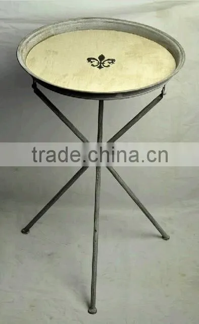 Vintage style metal folding storage trays with legs