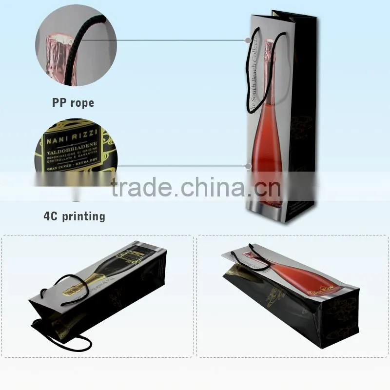 High Quality manufacturer Custom Promotion Red Wine Gift Bag