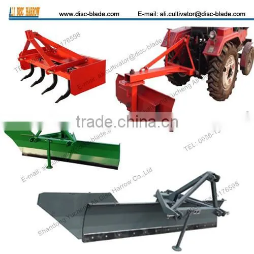 rear mounted grader blade with tractor