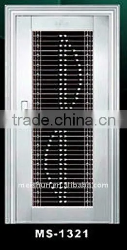 stainless steel entry doors insert glass MS-1321