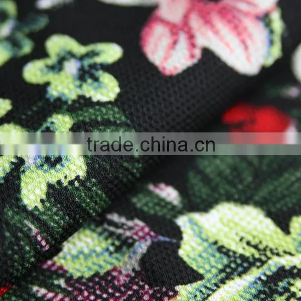 2015 new jacquard style 100% pinrted polyester fabric