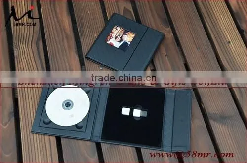 Wedding Leather Fabric Linen USB box